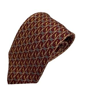 Jos. A. Bank Executive Collection Maroon Silk Neck Tie Golden Retriever Lab Dog